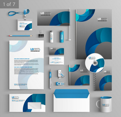 灰底藍(lán)色弧形設(shè)計VI 構(gòu)筑現(xiàn)代企業(yè)視覺形象的藝術(shù)與策略